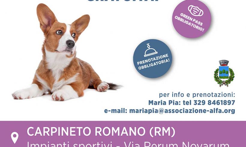 Evento di microchippatura gratuita: 03 ottobre a Carpineto Romano